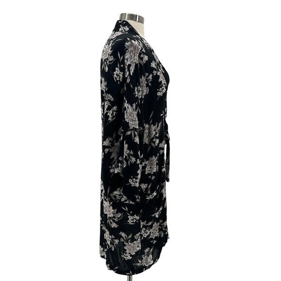 Spiritual Gangster Womens One Size Floral Black Tie Kimono Robe Duster Boho - Picture 4 of 8